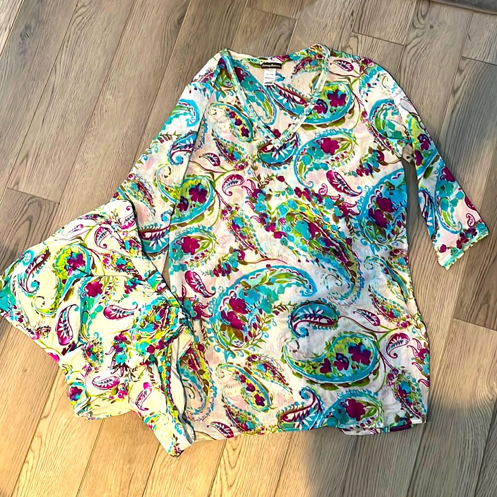 Tommy Bahama Swimsuit Cover Up and matching one piece suit in matching pattern